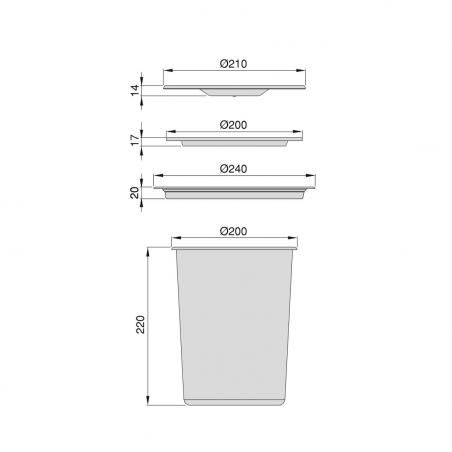 Poubelle encastrable Recycle pour plan de travail de cuisine EMUCA 8199665