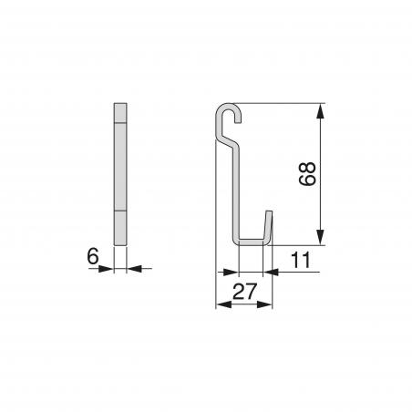Lot de 5 crochets de suspension de cuisine Titane EMUCA 8965735
