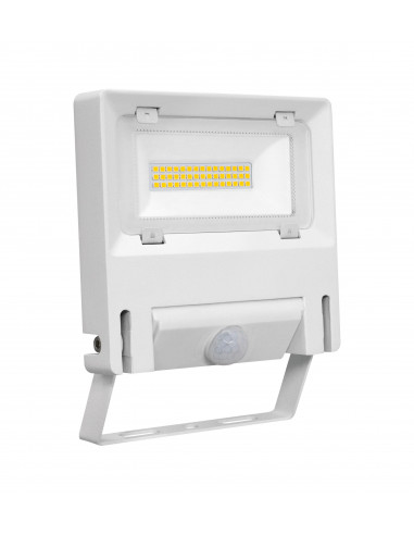 MICHELLE Proj. Ext. IP65 IK08 blanc 110° LED intég. 30W 3000K + détecteur PIR ARIC 51243