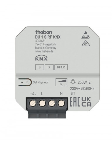 Actionneur de variation radio encastré à 1 X 250 W, KNX RF THEBEN 4941671