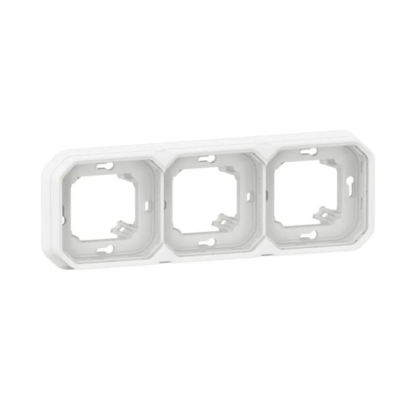 Support plaque encastré 3 postes montage horizontal/vertical Plexo blanc LEGRAND 069698L