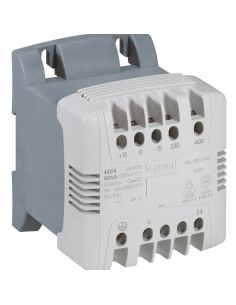 Transformateur de commande et sécurité à connexion à vis primaire 230V à 400V et secondaire 24V~ 63VA LEGRAND 044212