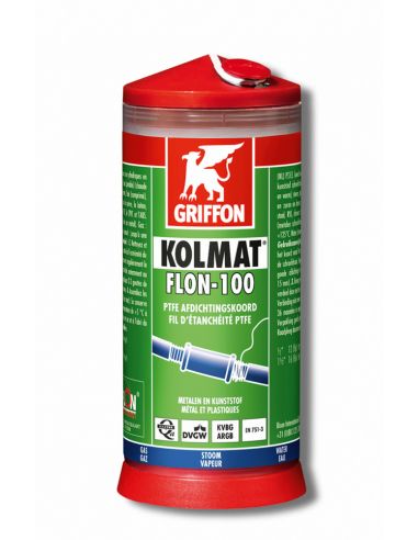 Fil 175m 100% PTFE pour rendre étanche les raccords filetés FLON-100 GRIFFON FRANCE 6302204