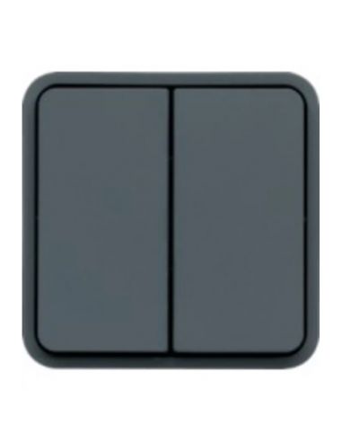 cubyko Double inter VV lumineux associable gris IP55 HAGER WNA041