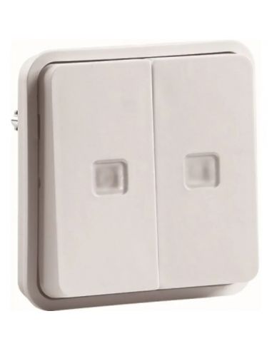 cubyko Double inter VV lumineuxassociable blanc IP55 HAGER WNA041B