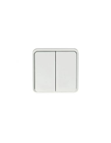 cubyko Double poussoir lumineux associable gris IP55 HAGER WNA045
