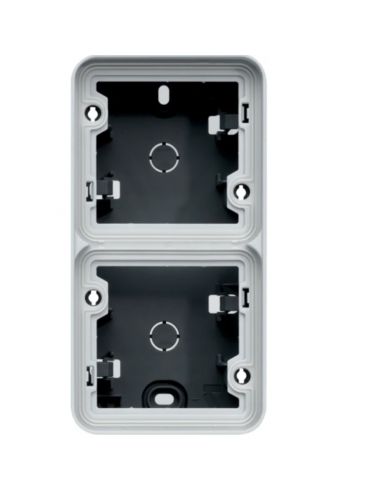 cubyko Boîte double verticale vide associable blanc IP55 HAGER WNA686B