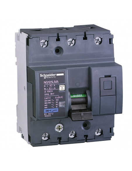 disjoncteur moteur NG125LMA 6,3 A 3P 3d déclencheur magnétique SCHNEIDER 18880