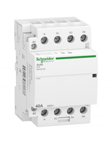 Acti9 iDT40 CT contacteur tête de groupe 40A 3P+N 4NF 230/240VAC 50HZ SCHNEIDER A9C22740