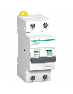Acti9 iC60 RCBO disjoncteur differentiel 2 Pôles 10A 30mA C 10kA type Asi SCHNEIDER A9D27210