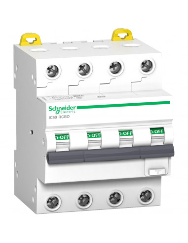 Acti9 iC60 RCBO disjoncteur differentiel 4P 20A 30mA C 6kA typeAsi SCHNEIDER A9D77420