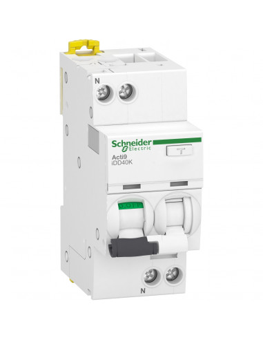 Acti9 iDD40K disjoncteur différentiel 1P+N C 20A 4500A/4,5A 30mA type AC SCHNEIDER A9DK1620