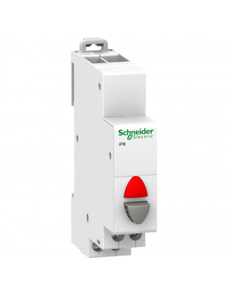 Acti9 iPB bouton-poussoir lumineux 1 NF gris + voyant rouge 110...230VCA SCHNEIDER A9E18037