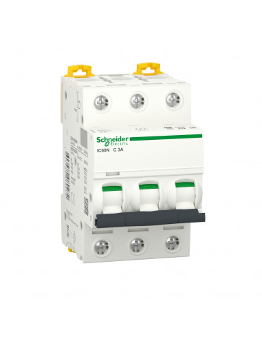 Acti9 iC60N disjoncteur 3P 3A courbe C SCHNEIDER A9F74303