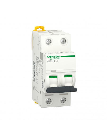 Disjoncteur Acti9 iC60N 2 Pôles 1A courbe D SCHNEIDER A9F75201