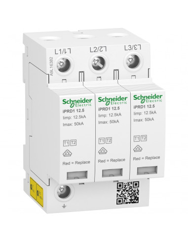 Acti9 Parafoudre iPRD1 12,5r debro type1 3P 350V report signal TT TN SCHNEIDER A9L16382
