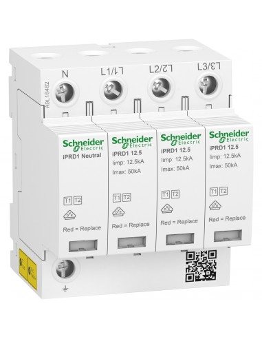 Acti9 Parafoudre iPRD1 12,5r debro type1 3P+N 350V report signal TT TN SCHNEIDER A9L16482