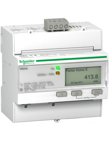 Acti9 iEM compteur tri TI souples U018 multitarif alarme kW Modbus SCHNEIDER A9MEM3555