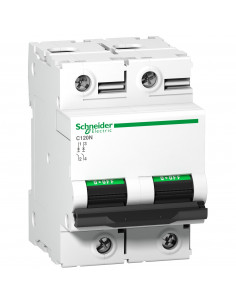 Disjoncteur C120N 2 Pôles 63 A courbe B 10 kA SCHNEIDER A9N18344 2