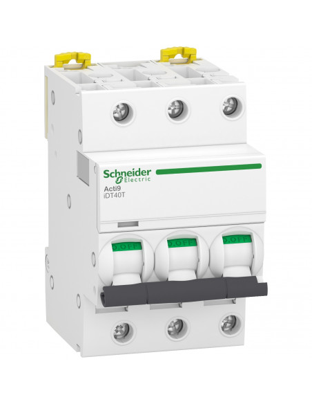 Acti9 iDT40T disjoncteur modulaire 3P 40A courbe C 4500A/6kA SCHNEIDER A9P22340