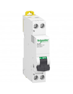 Acti9 iDT40T disjoncteur modulaire 1P+N 1A courbe C 4500A/6kA SCHNEIDER A9P22601