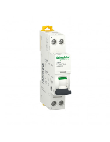 Acti9 iDT40T disjoncteur modulaire 1P+N 6A courbe C 4500A/6kA SCHNEIDER A9P22606