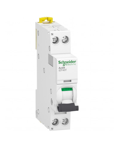 Acti9 iDT40T disjoncteur modulaire 1P+N 16A courbe C 4500A/6kA SCHNEIDER A9P22616