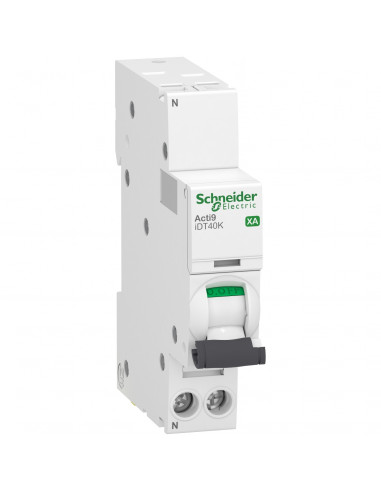 Acti9 iDT40K XA disjoncteur modulaire auto/vis 1P+N 25A courbe C 4,5kA SCHNEIDER A9PK1625