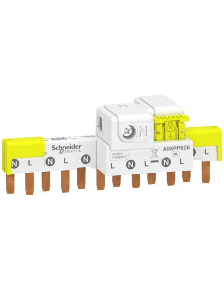Acti9 iDT40 peigne avec connecteur 1P+N 6 modules de 18mm 63A SCHNEIDER A9XPP606