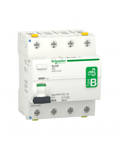 Acti9 iID interrupteur différentiel 4P 40A 30mA type B EV 400V SCHNEIDER A9Z51440