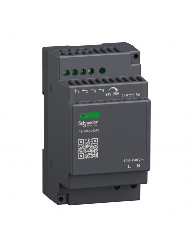 Modicon ABL alimentation à découpage 2,5A 100à240Vca mono/biphasé 24Vcc SCHNEIDER ABLM1A24025