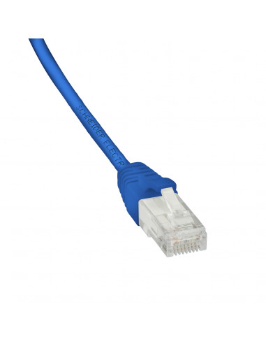 Actassi cordon CL-MNC U/UTP 4 paires cat. 6 LSZH 0.5 mètre bleu SCHNEIDER ACTPC6UULS05BU