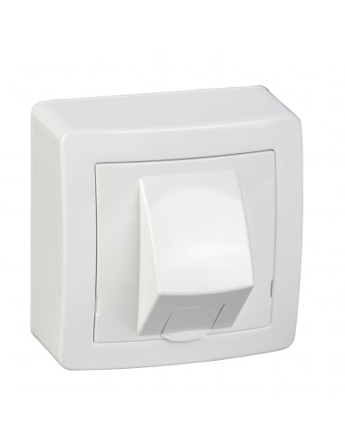 Alréa RJ45 simple catégorie 6 UTP avec cadre saillie blanc polaire SCHNEIDER ALB62342P