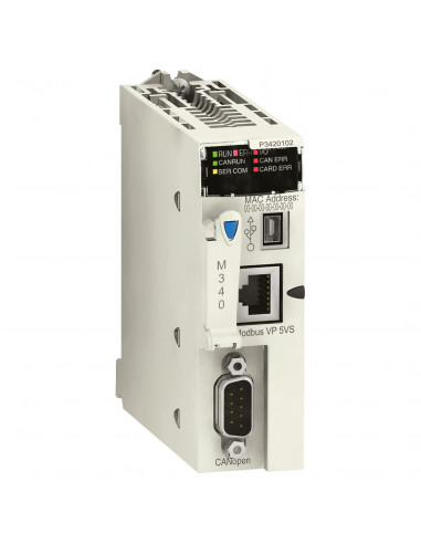 Modicon M340 processeur 1024 E/S TOR 256 E/S ANA 1Modbus 1CAN SCHNEIDER BMXP3420102