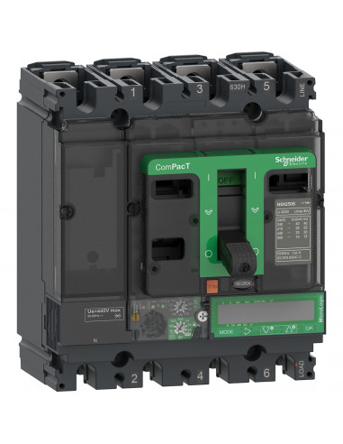 ComPacT NSX100B disjoncteur Vigi MicroLogic 7.2E 100A 4P4D 25kA fixe SCHNEIDER C10B47E100