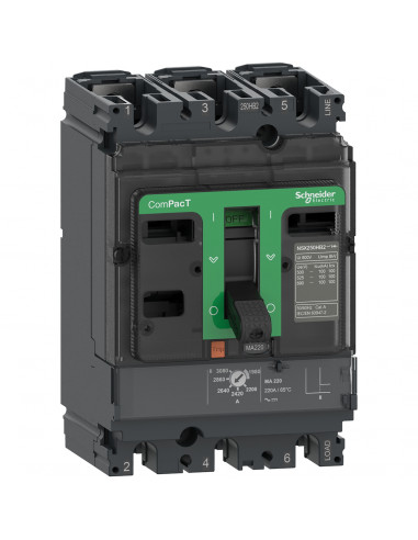 ComPacT NSX100HB2 disjoncteur MA 100A 3P3D 100kA montage fixe SCHNEIDER C10W3MA100