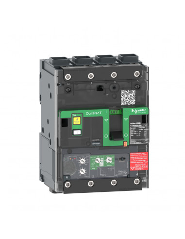 ComPacT NSXmE disjoncteur Vigi MicroLogic 4.1 160A 4P4D 16kA EverLink SCHNEIDER C12E44V160L