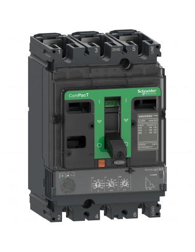 ComPacT NSX250HB1 disjoncteur MicroLogic 2.2 160A 3P3D 75kA fixe SCHNEIDER C25V32D160