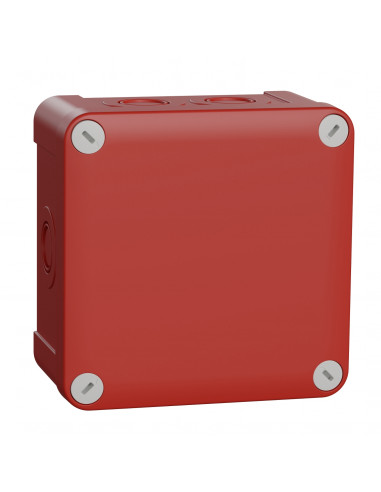 Mureva Box boîte dérivation 960° rouge -7x20/25 -int 105x105x55 ext 116x116x62 SCHNEIDER ENN05175