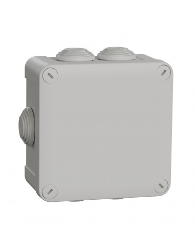 Mureva Box boite de dérivation IP55 + embouts + bornier 105x105x55 gris SCHNEIDER ENN05205