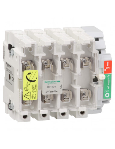 TeSys GS1 bloc de base interrupteur-sectionneur fusible 4P 4F NFC 125A SCHNEIDER GS1KD4