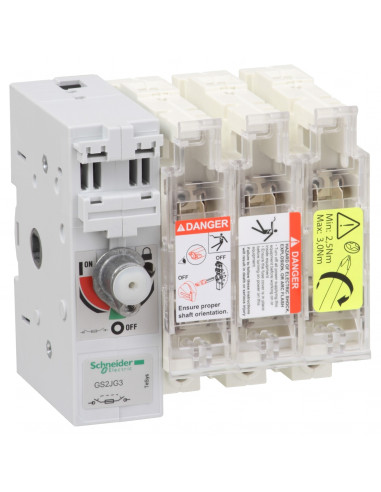 TeSys GS interrupteur sectionneur fusible gauche- 3P 100A 22x58 mm SCHNEIDER GS2JG3