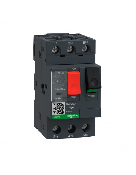 TeSys GV disjoncteur moteur 0,4 à 0,63A 3P 3d déclencheur magnétothermique SCHNEIDER GV2ME04