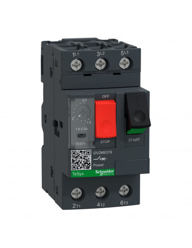 TeSys GV2ME disj. moteur 1,6..2,5A 3P 3d déclencheur magnéto-thermique SCHNEIDER GV2ME076