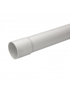 Mureva Tube conduit rigide tulipé PVC gris Ø63mm/3m au mètre linéaire SCHNEIDER IMT50663
