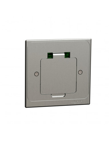 Unica System+ Prise de sol XS IK08 IP44 2P+T carrée métal SCHNEIDER INS52102