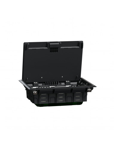 Unica System+ Boîtier de sol L 2x2x4mod ou 8 postes plastique IK08 IP20 SCHNEIDER INS52124
