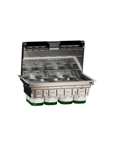 Unica System+ Boîtier de sol XL 4x6mod ou 12 postes métal IK09 IP20 SCHNEIDER INS52127