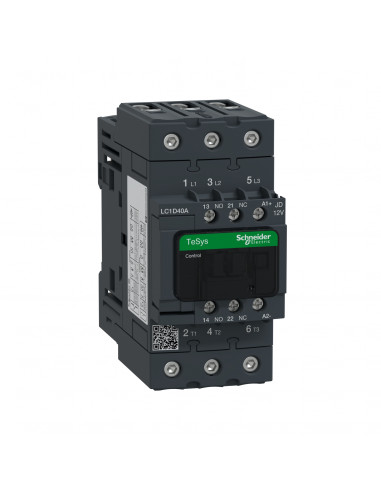 TeSys LC1D contacteur 3 Pôles AC-3 440V 40A bobine 12Vcc SCHNEIDER LC1D40AJD