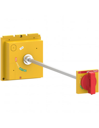 ComPacT NSX cde rotative prolongée poignée rouge et plastron jaune pr NSX630 SCHNEIDER LV432600T